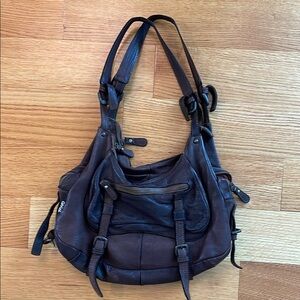 Tano Dark Brown Leather Shoulder Bag